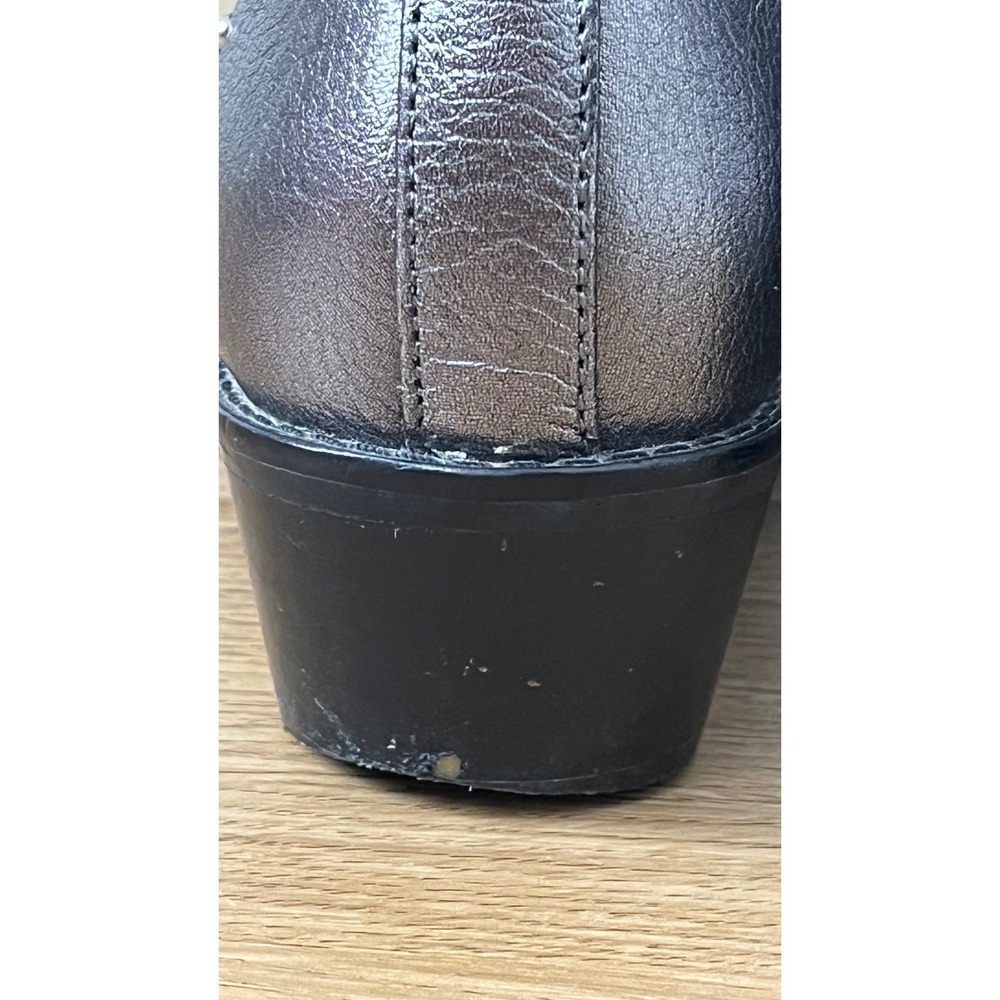 Vionic Edgy Lexi Ankle Booties Womens 6 Pewter Metallic Leather Studded‎ Zip - Picture 10 of 10
